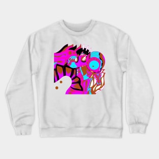 dogu japanese ancient metal knight in ecopop alien pattern art Crewneck Sweatshirt